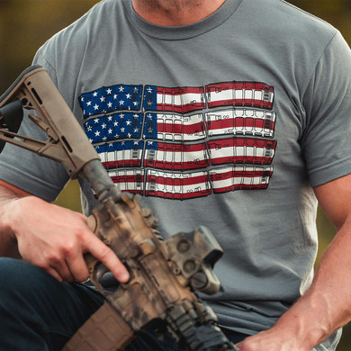 Magpul MAG1180040S P-Mag Flag Silver Cotton Short Sleeve Small Graphic T Shirt
