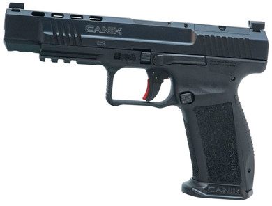 Canik HG6594N Mete SFx 9mm Luger 18+1/20+1 5.20 in Barrel, Black Frame w/Picatinny Accessory Rail, Serrated Optic Cut Steel Slide w/Nitride Finish, Interchangeable Backstrap Grip, Includes 2, Magazines &, Holster, Pistol