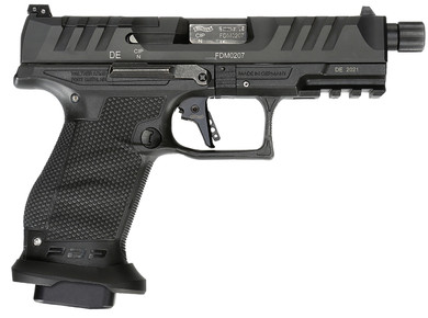 Walther Arms 2858151 PDP Pro SD Compact 9mm Luger 10+1 4.60 in Black Steel Threaded Barrel, Black Optic Ready/Serrated Slide, Black Polymer Frame w/Picatinny Rail, Black Performance Duty Texture Grips, Pistol