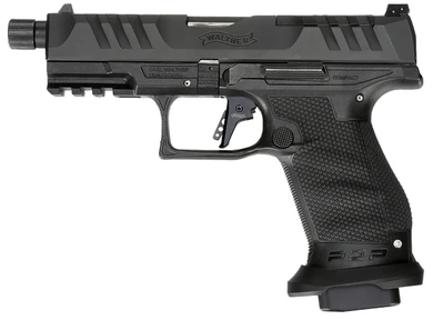 Walther Arms 2858151 PDP Pro SD Compact 9mm Luger 10+1 4.60 in Black Steel Threaded Barrel, Black Optic Ready/Serrated Slide, Black Polymer Frame w/Picatinny Rail, Black Performance Duty Texture Grips, Pistol