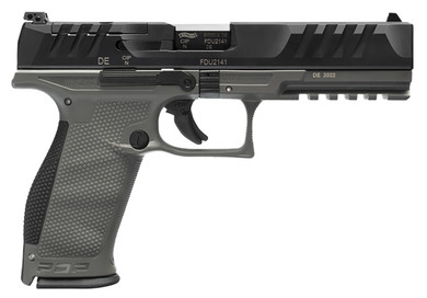 Walther Arms 2858401 PDP Full Size 9mm Luger 18+1 5 in Black Polygonal, Rifled Barrel, Black Optic Ready/Serrated Slide, Gray Polymer Frame w/Picatinny Rail, Black Performance Duty Texture Grips, Pistol
