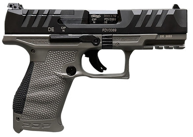Walther Arms 2858436 PDP Compact Frame 9mm Luger 15+1 4 in Black Steel Barrel, Black Optic Ready/Serrated Steel Slide, Gray Polymer Frame w/Picatinny Rail, Textured Polymer Grip, Pistol
