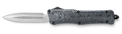 CobraTec Knives LCFCTK1LDNS CTK-1 Large 3.75 in OTF Dagger Plain D2 Steel Blade/Carbon Fiber Aluminum Handle Features Glass Breaker Includes Pocket Clip, Knife