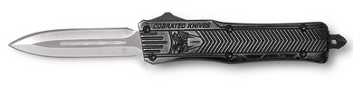 CobraTec Knives SSWCTK1SDAGNS CTK-1 Small 2.75 in OTF Dagger Plain D2 Steel Blade/Stonewashed Aluminum Handle Features Glass Breaker Includes Pocket Clip, Knife