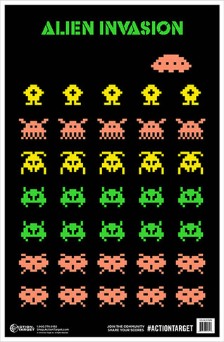 Action Target GSALIENIN100 Alien Invasion Aliens Paper Hanging 23" x 35" Multi-Color 100 Per Box