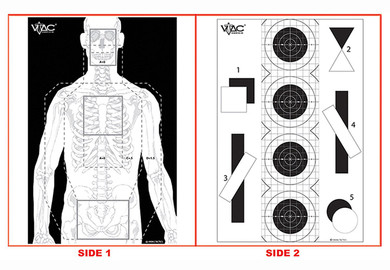 Action Target VTACP100 Training Viking Tactics Double Sided Marksmanship/Silhouette Heavy Paper 23" x 35" Black/Gray/White 100 Per Box