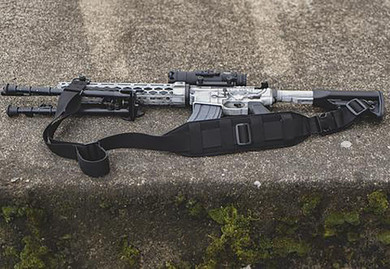 GrovTec US Inc GTSL133 QS Heavy Gunner with Black Finish, 3 in W, Adjustable Design & 1.50 in Push Button Swivels for, Rifle/Shotgun