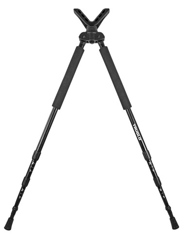 TruGlo TG8920XB Solid-Shot Bipod 21-40 in Collapsible Black Aluminum, Rubberized V-Brace, Twist Lock Adjustable Legs, Includes Carry Case w/Shoulder Strap