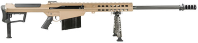Barrett 18065 M107A1 50 BMG 10+1 29 in Chrome-Lined Fluted Barrel, Four Port Cylindrical Muzzle Brake, FDE Aluminum Receiver, Cerakote FDE Fixed Stock w/Thermal-Guard Cheek Piece & Sorbothane Recoil Pad, Rifle