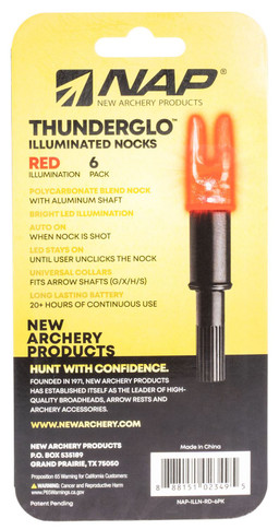 NAP NAPILLNRD Thunderglo Illuminated Nock Red Polycarbonate Aluminum Shaft/ 6 Pack