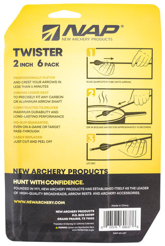 NAP NAP60637 Quickfletch Twister White Orange/ 6 Pack