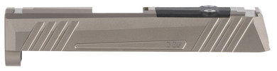 Grey Ghost Precision GGP365GRY1 GGP365 Version 1 Slide Fits Sig P365, Optic Cut Compatible w/Sig RomeoZero & Shield RMS-C, Aggressive Front & Rear Serrations, 17-4 Stainless Steel w/Gray DLC Finish