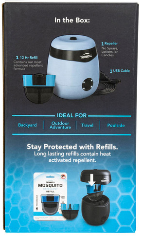 Thermacell E55B E-Series Rechargeable Repeller Light Blue Effective 20 ft Odorless Scent Repels Mosquito Effective Up to 12 hrs