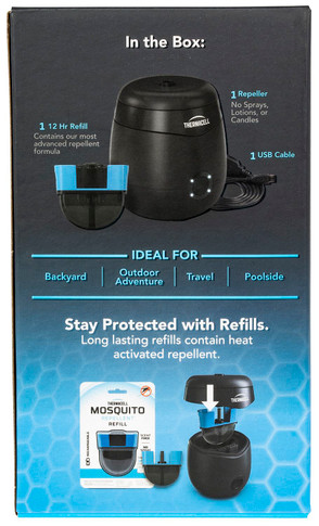 Thermacell E55X E-Series Rechargeable Repeller Charcoal Gray Effective 20 ft Odorless Scent Repels Mosquito Effective Up to 12 hrs