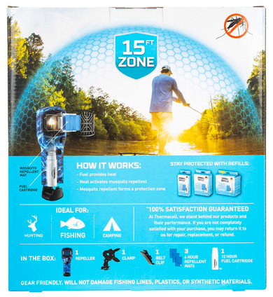 Thermacell MR300MO MR300 Portable Repeller Fishing Bundle Mossy Oak Blue Marlin Effective 15 ft Odorless Scent Repels Mosquito Effective Up to 12 hrs