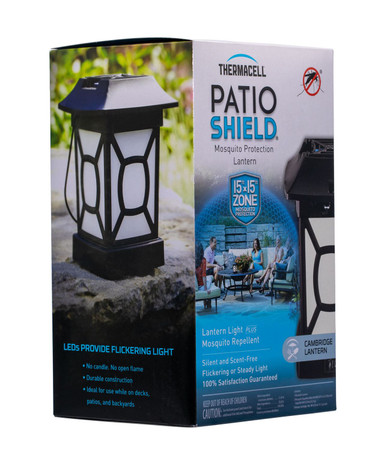 Thermacell MR9W Patio Shield Lantern Cambridge Black Effective 15 ft Odorless Scent Repels Mosquito Effective Up to 12 hrs