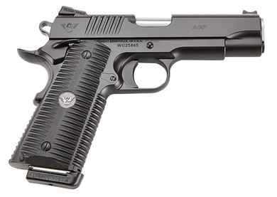 Wilson Combat ACPFS9A ACP Full Size Frame 9mm Luger 10+1 5 in Match Grade Barrel, Black Serrated Carbon Steel Slide, Black Armor-Tuff Carbon Steel Frame w/Beavertail, Black G10 Eagle Claw Grip, Ambi Safety, Pistol