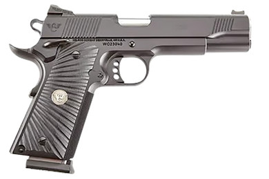 Wilson Combat CQBFS9A 1911 CQB Full Size Frame 9mm Luger 10+1 5 in Match Grade Barrel, Black Serrated Carbon Steel Slide, Black Armor-Tuff Carbon Steel Frame w/Beavertail, Black G10 Starburst Grip, Pistol