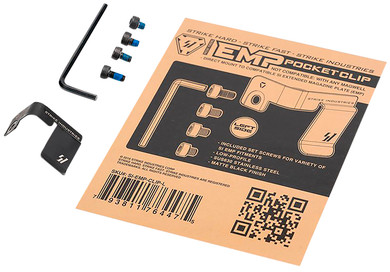 Strike Industries EMPCLIPL, Magazine Pocket Clip Stainless Steel Black for SI EMP Mag Extension Left Hand