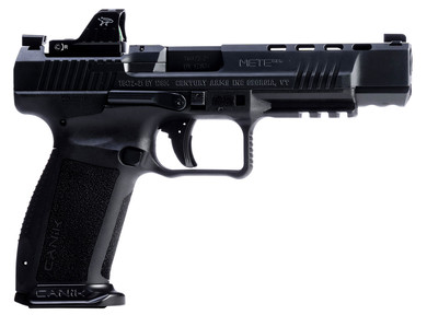 Canik HG7162N Mete SFx Full Size Frame 9mm Luger 20+1/18+1, 5.20 in Black Match Grade Barrel, Black Nitride Optic Cut/Ported/Serrated Steel Slide, Polymer Frame w/Beavertail & Picatinny Rail, MeCanik M01 Red Dot, Pistol