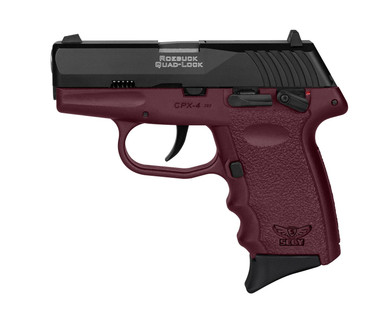 SCCY Industries CPX-4CBCR CPX-4 380 ACP 10+1 2.96 in Crimson Red Polymer Serrated Black Nitride SS Slide Finger Grooved Crimson Red Polymer Grip, Pistol