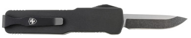 Templar CABR321 Premium Lightweight Micro 1.85 in OTF Drop Point Plain Black Oxide Stonewashed Powdered D2 Steel Blade/3.50 in Black Rubber/Aluminum Handle Features California Legal, Knife
