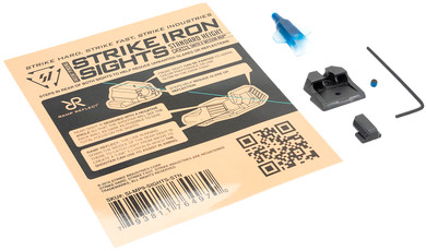 Strike Industries MP9SIGHTSSTN Strike Iron Sights-Standard Height Black | Black Front Sight Black Rear Sight