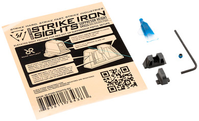 Strike Industries P320SIGHTSSH Strike Iron Sights-Suppressor Height Black | Black Front Sight Black Rear Sight