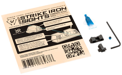 Strike Industries P320SIGHTSSTN Strike Iron Sights-Standard Height Black | Black Front Sight Black Rear Sight