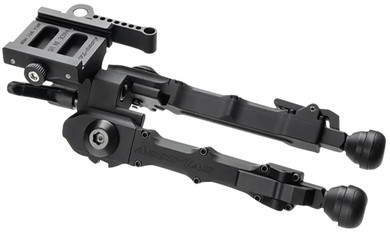 Accu-Tac BRASQDG204 BR-4 G2 Arca Spec Bipod made of Black Hardcoat Anodized Aluminum with ARCA Style Rail Attachment, Steel Feet & 5.75 in-8.25 in Vertical Adjustment