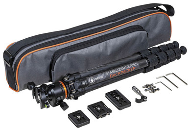 Gunwerks PDG2053 Revic Stabilizer Backpacker made of Carbon Fiber with Black Finisht 3-50 in Vertical Adjustmentt Ball Head with Pant 3 Angle Stops & Interchangeable Rubber/Spike Feet