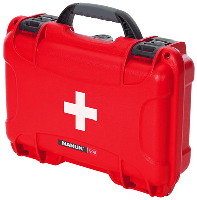 Nanuk 909FSA9 909 First Aid Case Red Resin with Latches 11.40 in L x 7 in W x 3.70 in H Interior Dimensions