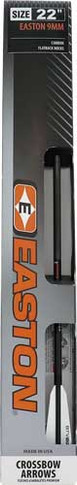 Easton Xbow Bolt 9Mm Carbon 22 in W/3 in Vanes Flat Back 6-Pk 730065