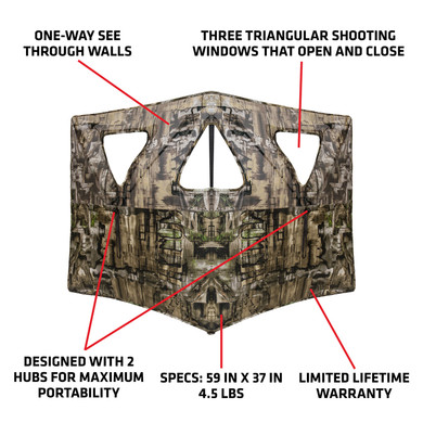 Primos 65158 Double Bull Surroundview Stakeout Ground Camo 59 in x 37 in 37 in High Blind