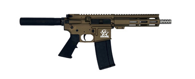 Great Lakes Firearms GL15223SSPBRZ AR-15 223 Wylde 30+1 7.50 in Stainless Threaded Barrel, 7.13 in M-LOK Handguard, Bronze Cerakote Aluminum Picatinny Rail Receiver, Black Synthetic Buffer Tube, Mil-Spec Grip, Right Hand, Pistol