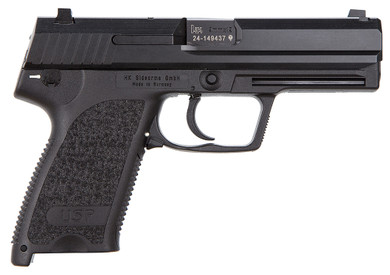 H&K 81000307 USP V1 SA/DA 9mm Luger Caliber with 4.25 in Barrel, 15+1 Capacity, Overall Black Finish, Serrated Trigger Guard Frame, Serrated Steel Slide & Polymer Grip Includes 2 Mags, Pistol