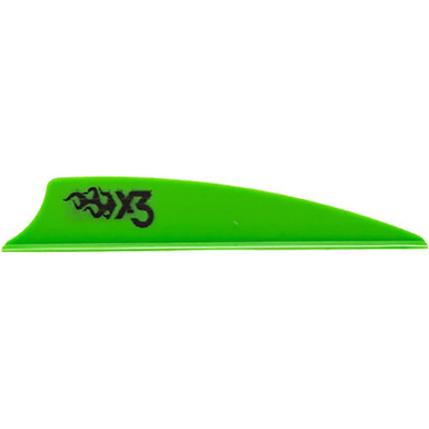 Bohning X3 Vanes Neon Green 2.25 in. 100 pk. 101052NG225