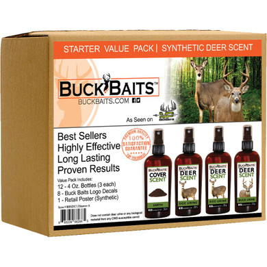 Buck Baits Starter Kit Doe/Doe in Heat/ Buck/ Earth Cover 3 oz. ea. BBSDU12STARTER-A