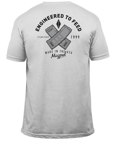 Magpul MAG1280041M Engineered to Feed Stone Gray Heather Cotton/Polyester Short Sleeve Medium Graphic T Shirt