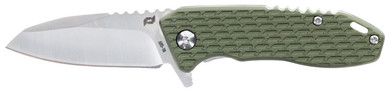 Schrade 1159317 Tenacity Folding Modified Drop Point Part Serrated Satin AUS-10A SS Blade, Green Aluminum Handle, Knife