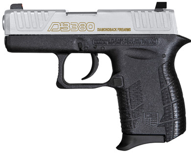 Diamondback DB0100E022 DB380 Gen4 Micro-Compact Frame 380 ACP 6+1, 2.80 in Stainless Steel Barrel, Nickel Boron Serrated Stainless Steel Slide, Black Polymer Frame w/Beavertail & Grip, Pistol