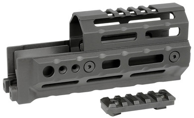 Midwest Industries MIAKALPHA6 Alpha Drop-in Aluminum Black Hardcoat Anodized 5 Slot Picatinny Rail AK-Platform 6 in Long Compatible w/M-LOK
