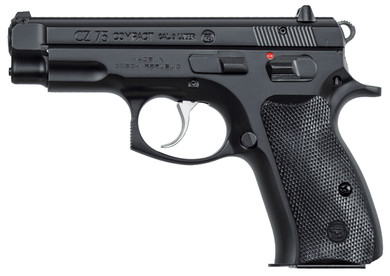 CZ-USA 91190 CZ 75 Compact 9mm Luger 14+1 3.75 in Blued Steel Barrel, Black Serrated Steel Slide, Black Polycoat Steel Frame w/Beavertail, Black Plastic Grip, Pistol