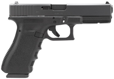 Glock PI2250201 G22 Gen3 *CA Compliant Full Size 40 S&W 10+1 4.49 in Black Steel Barrel, Matte Black Serrated Slide, Black Polymer Frame w/Picatinny Rail, Black Textured Finger Grooved Polymer Grips, Pistol