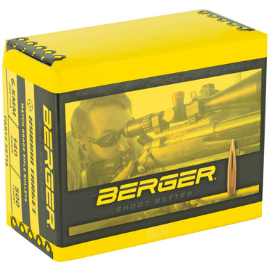 Berger Bullets Hybrid Target 26714, .264 Diameter, 6.5MM, 140 Grain, Boat Tail Hollow Point, 500 Count 26714