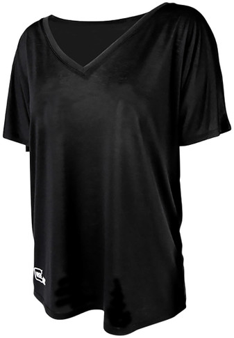 Glock AP960352 Glock Girl Relaxed Black Pre-Shrunk Cotton Short Sleeve V-Neck Large, Graphic Tee
