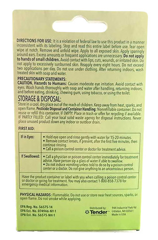 Natrapel 00066095 Repellent Wipes Repels Ticks & Biting Insects Effective Up to 12 hrs 12/Box