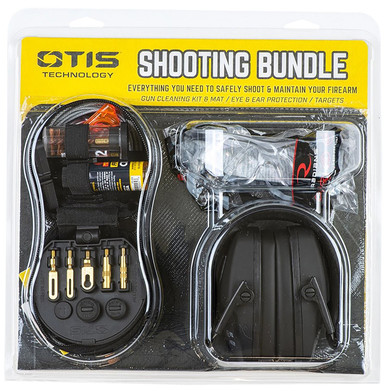 Otis GFNSB1 Shooting Bundle Includes Otis Tactical Cleaning Kit .17 Cal-12 Gauge/Eye Protection/Ear Protection/Cleaning Matt