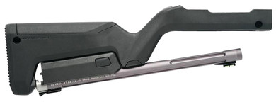 Tactical Solutions TDCGMGBBLK X-Ring Takedown Barrel and Stock Combo 22 LR 16.50 Gunmetal Gray Fluted & Threaded with Fiber Optic Sight, Black Magpul Backpacker Stock Fits Ruger 10/22 Takedown, Rifle Barrel