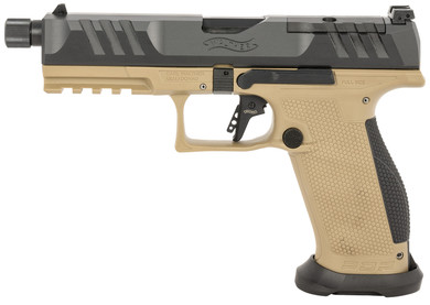 Walther 2876582 PDP Pro SD Full Size 9mm Luger 18+1 5.10 Black Steel Threaded Barrel, Black Optic Ready/Serrated Slide, Flat Dark Earth Poly Frame w/Pic Rail, Performance Duty Texture Grips, Ambi, Pistol